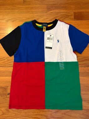 NWT Polo Ralph Lauren Color-Blocked Cotton Jersey Tee size 7